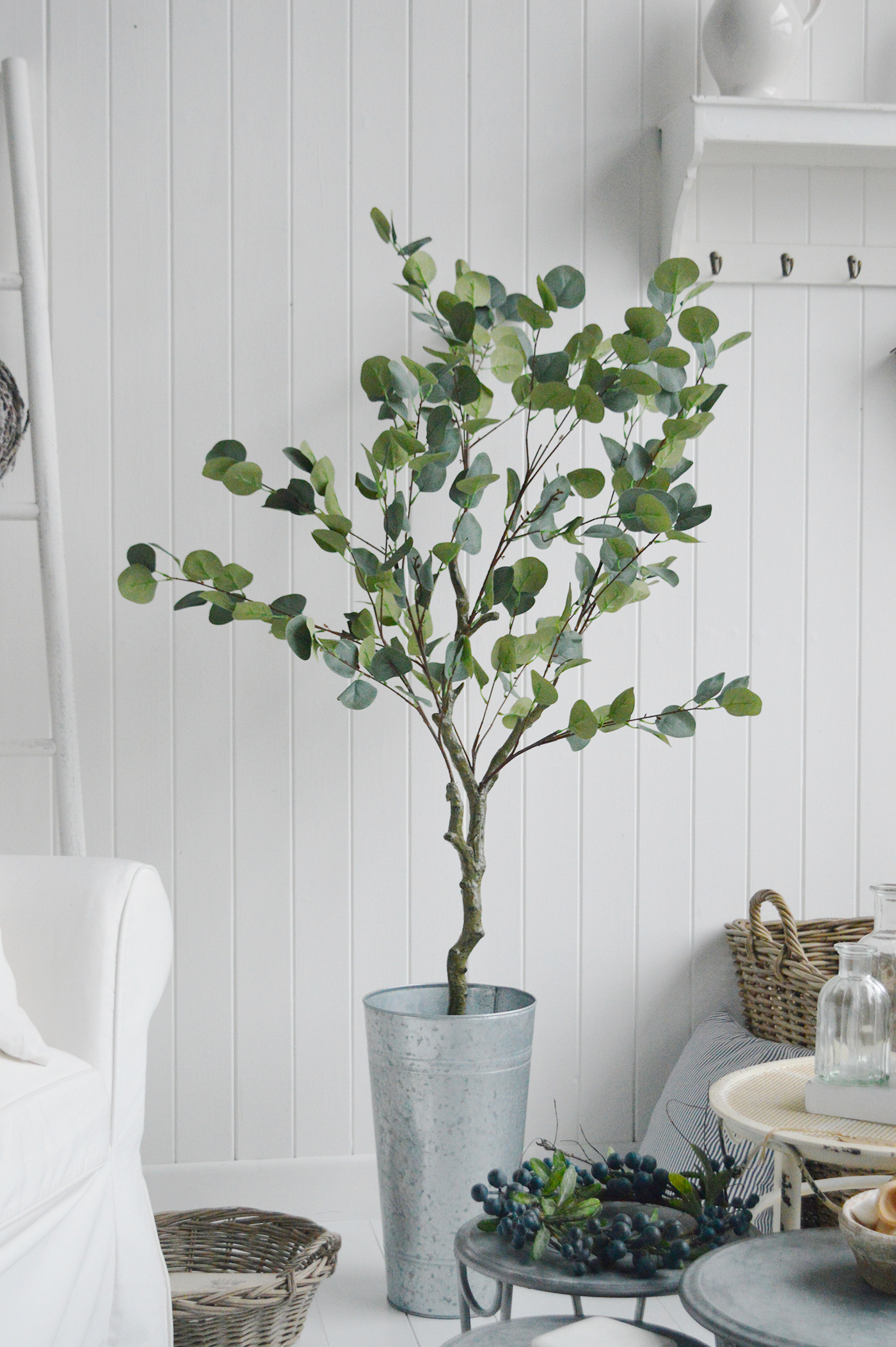 Artificial faux greenery Large and Small Eucalyptus tree from The White Lighthouse New England Country and Coastal Home Furniture and Interiors