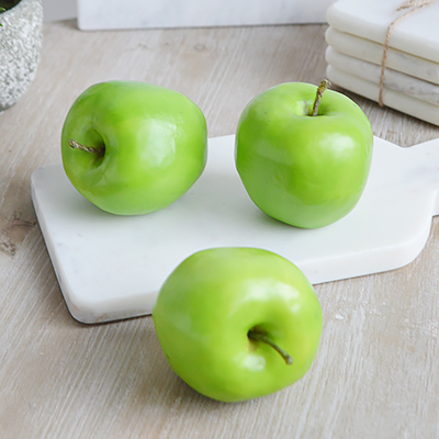 Decorative realistic faux Granny Smith Apple - New England interiors for modern farmhouse and coastal interiors