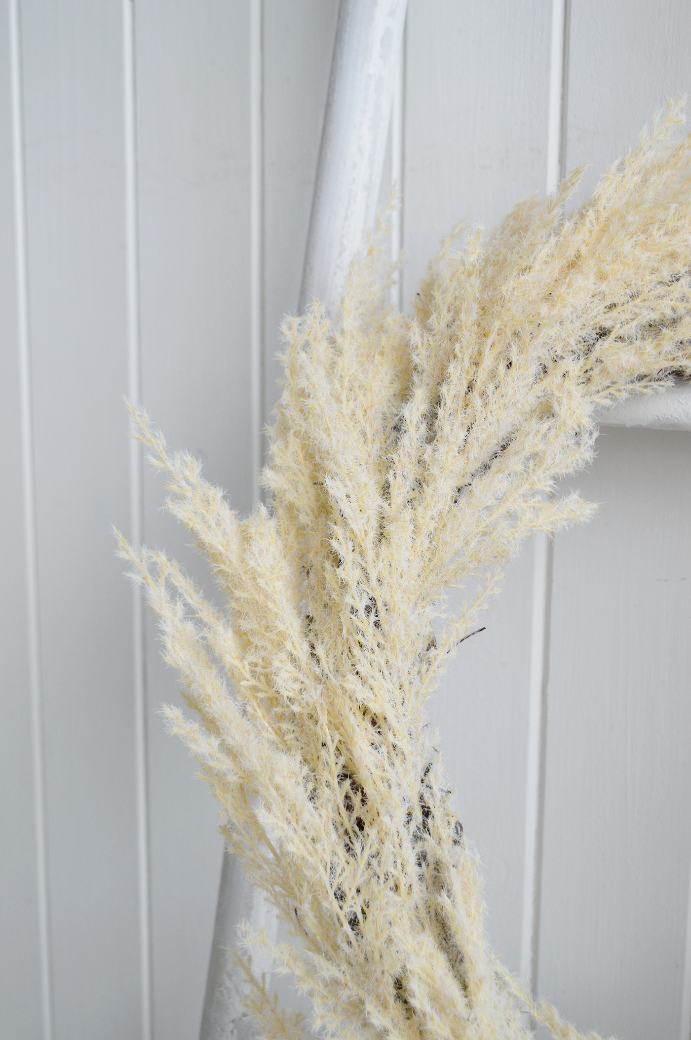 Faux Beige Pampass Wreath - New England Country and Coastal Furniture and Interiors