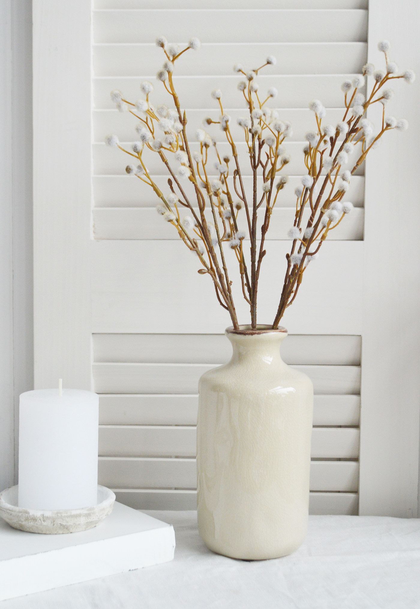 Fremont natural coloured vase for New England country and coastal homes and interiors