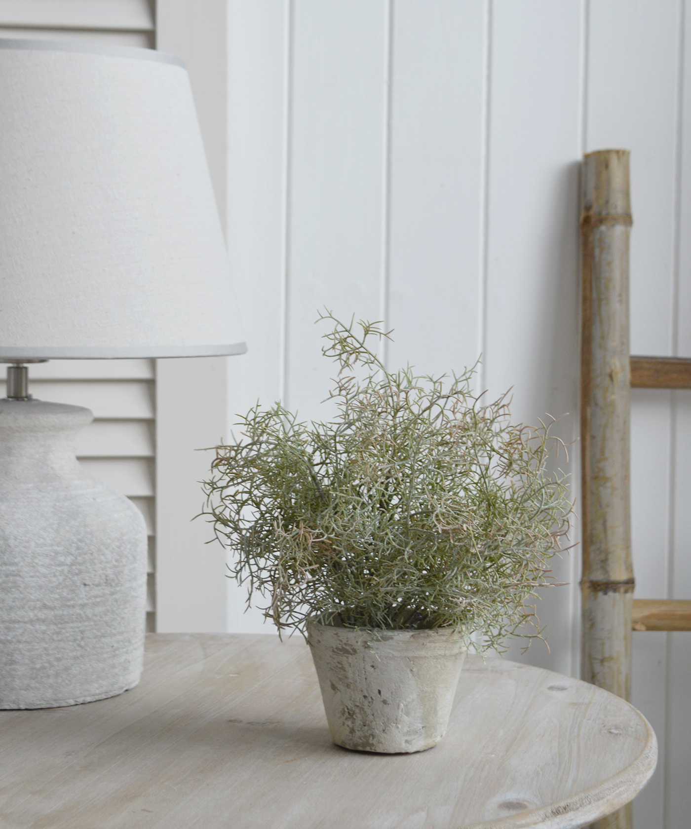 Faux Spanish moss in the rustic terracotta pot