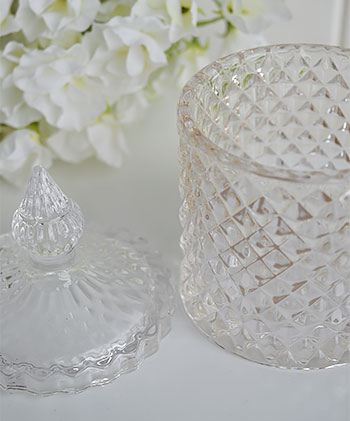 Glass trinket jar with lid