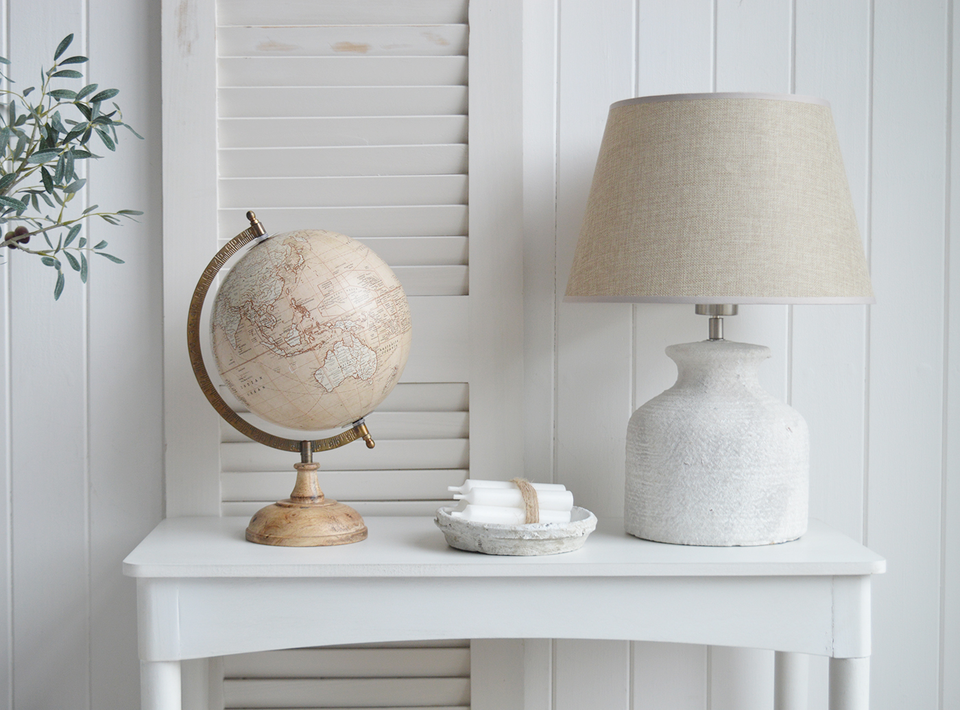 Decorative Spinning Globe - Coastal Hamptons Home Decor