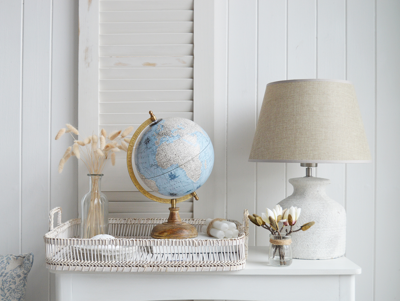 Decorative Spinning Globe - Coastal Hamptons Home Decor