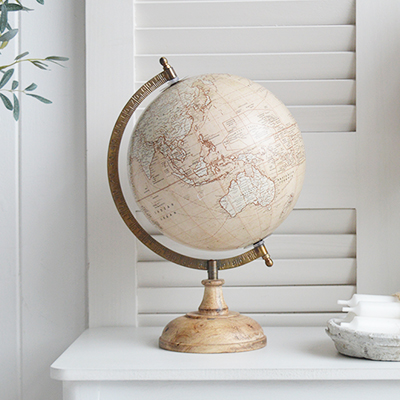 Vintage style spinning globe