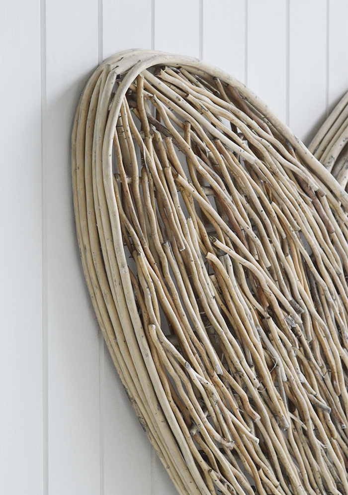 Large Grey Willow Heart Wreath Wall Decor
