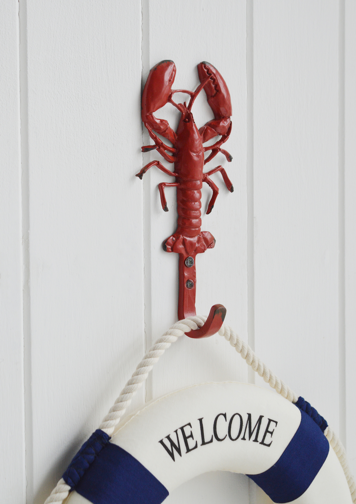 New England coastal decor for home interiors - Lobster wall hook