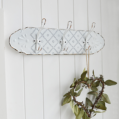 White Wall Shelves / Coat Hooks. New England