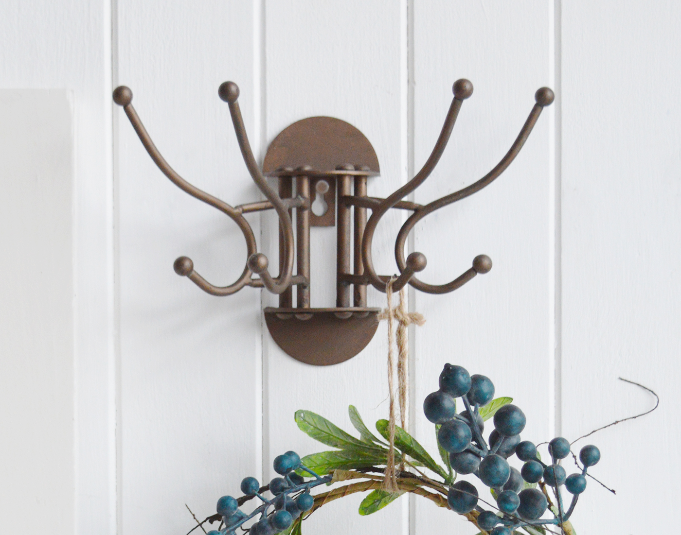 Chicopee wall hooks from The White Lighthouse. Furniture and accessories for the bedroom, bathroom, hall and living room New England furniture and interiors for coastal, country, farmhouse and city homes