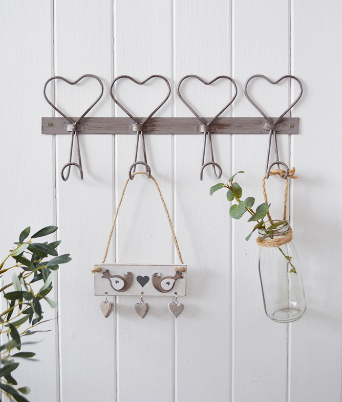 A strong and sturdy set of four hooks ideal for hanging coats, towels etc or purely for decorative purposes to add interest to an empty wall