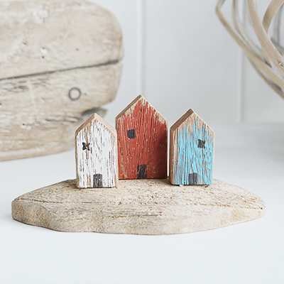 Wooden distressed houses for New England country coastal and farmhouse interiors