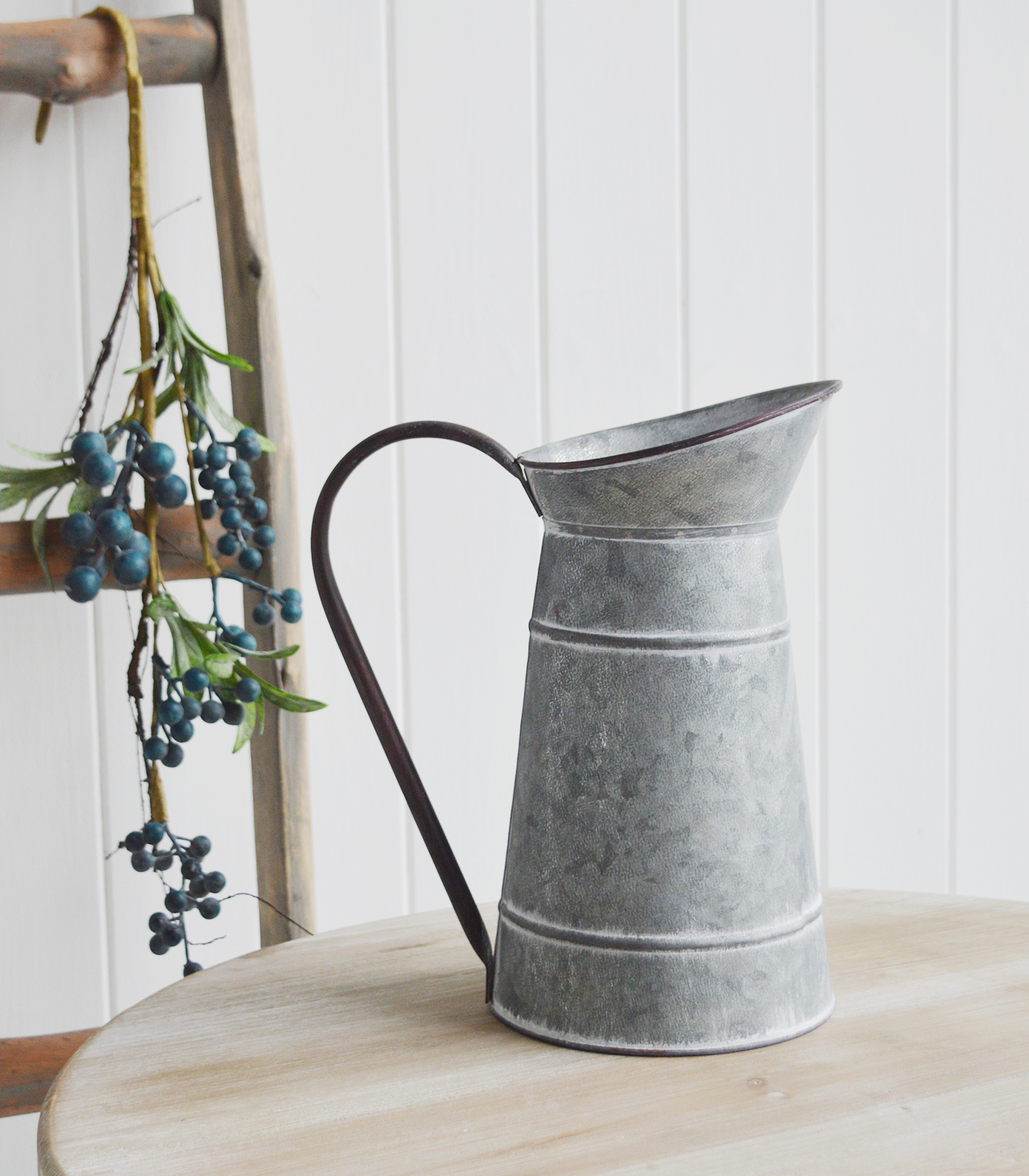 Metal Jug Pitcher Vase from The White Lighthouse coastal, New England and country furniture and home decor accessories UK