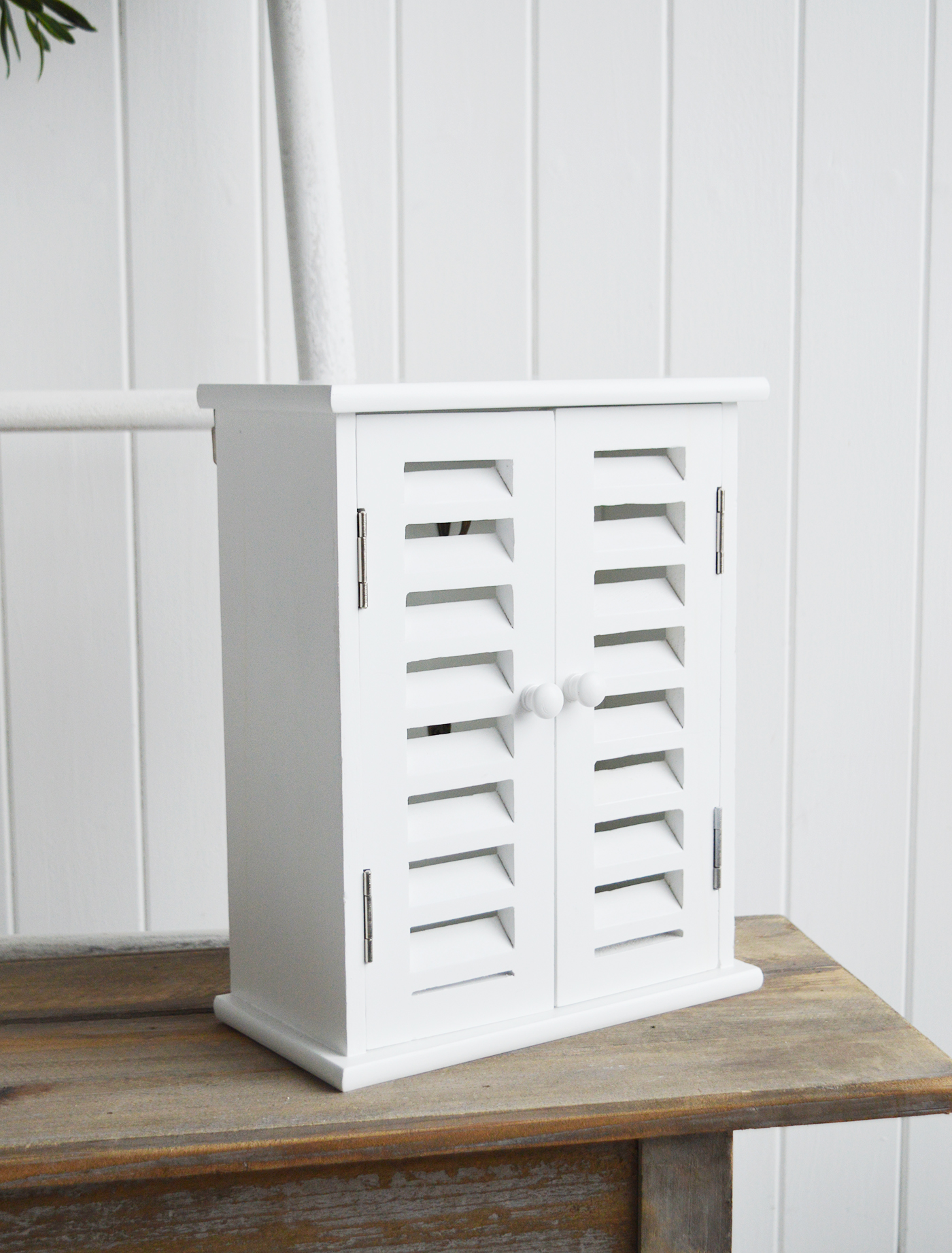 White Key Cupboard for white interiors and furniture in New England styled homes in the country, by the coast or in the city