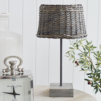 Brentwood grey willow table lamp to add texture and warmth to a New England or coastal styled home