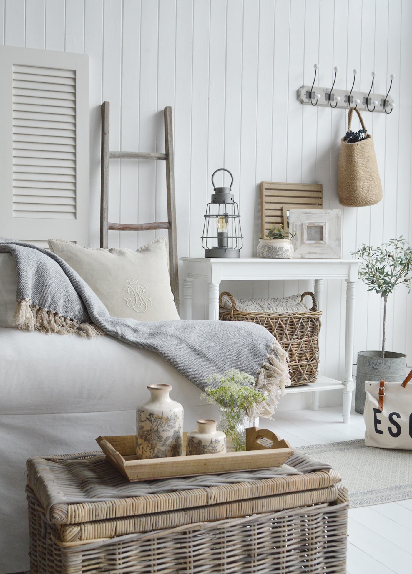 Brooksville Lantern table lamp for New England coastal home interiors