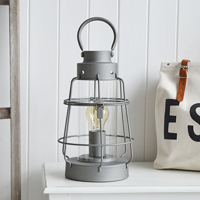 Brooksville Lantern table lamp for New England coastal home interiors