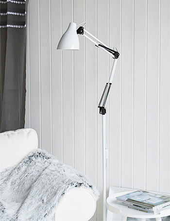 Brooklyn white floor lamp for living room and bedroom