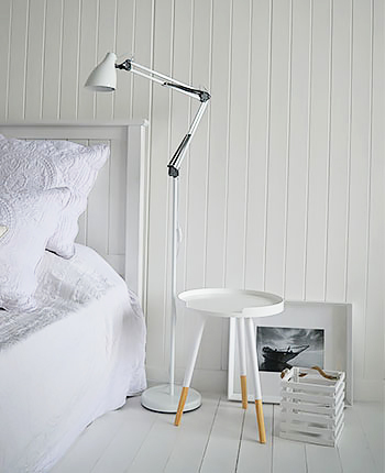 Brooklyn white floor lamp for bedroom