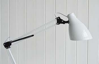 Brooklyn adjustable white floor lamp for bedroom