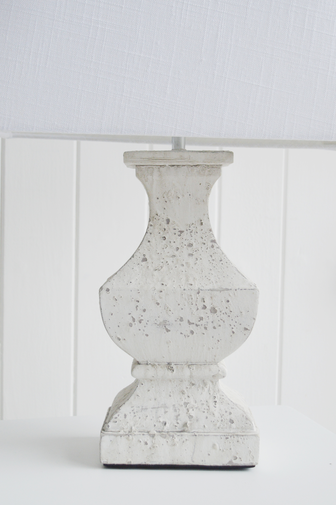 Hartford rustic grey table lamp from The White Lighthouse Furniture. A lovely table lamp for bedside table or living room. New England furniture and interiors for coastal, country and city homes