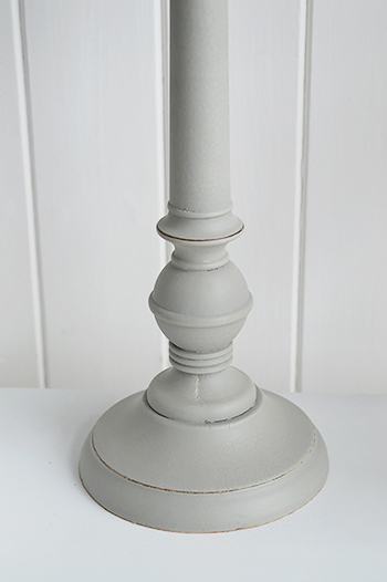 Grey And White Table Lamp The, White Wooden Candlestick Lamp Base