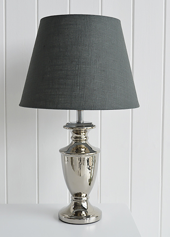 Kensington Silver and Grey Urn table lamp - The White Lighthouse