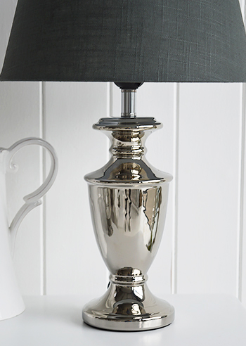 Kensington silver bedside  lamp 