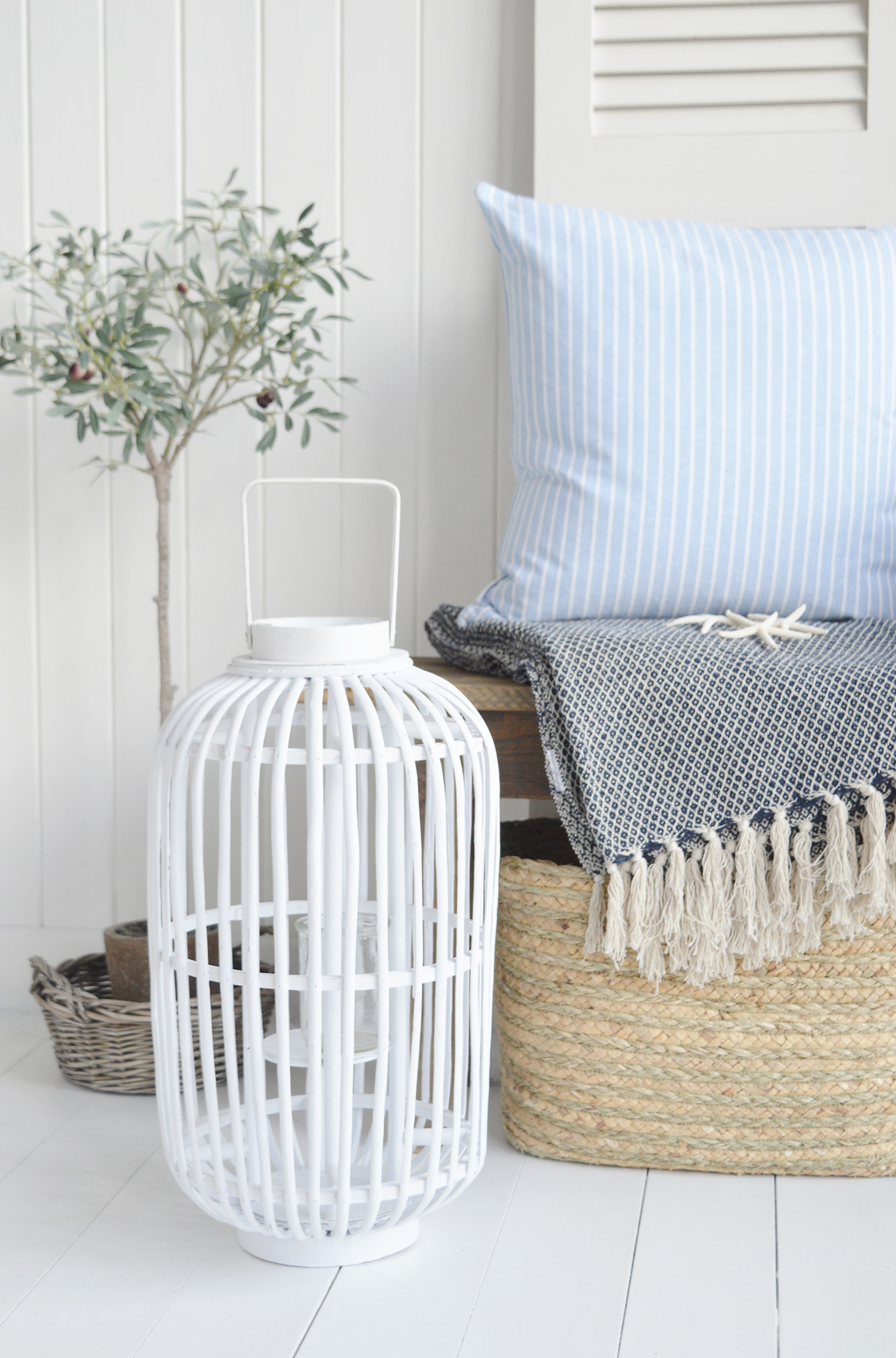 White Willow Lantern for New England stely furniture and accessories for coasta, country and farmhouse styled interiors and homes