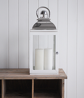 Large white and silver lantern