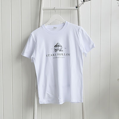 Classic white loungewear t-shirts with heritage New England and coastal destination prints