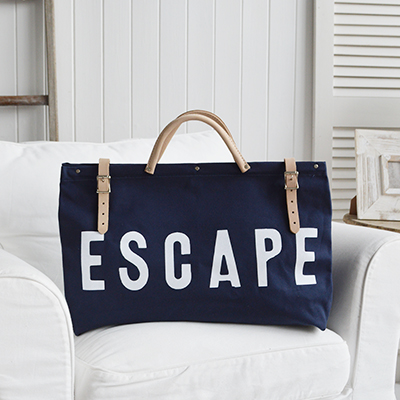 Escape Bags - Coastal, modern farmhouse and country Furniture, lifestyle and accessories for the home. New England Lifestyle - Cape Cod Utility canvas bag