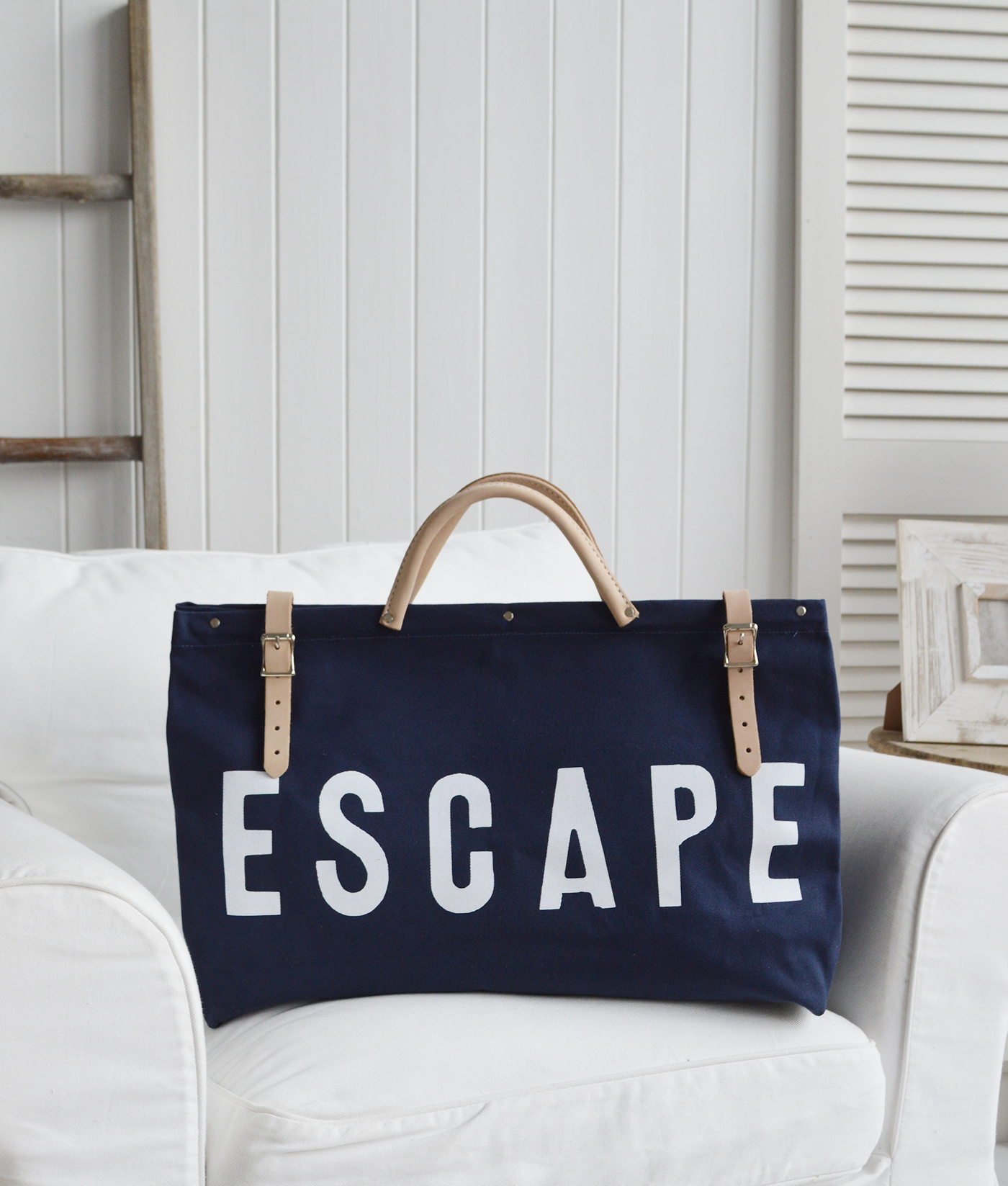 Nautical Coastal Furniture, lifestyle and accessories for the home. New England Lifestyle - Escape Canvas Navy Utility Bag