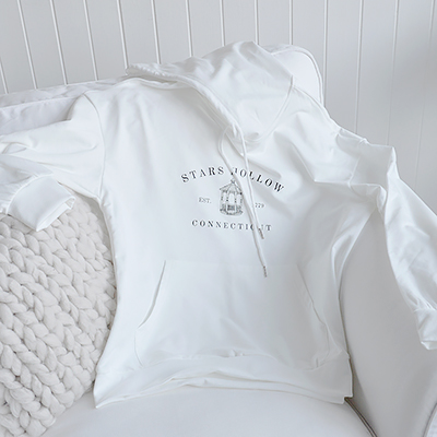 With its soft neutral tones and timeless design, this New England loungewear feels perfectly suited to modern country living.