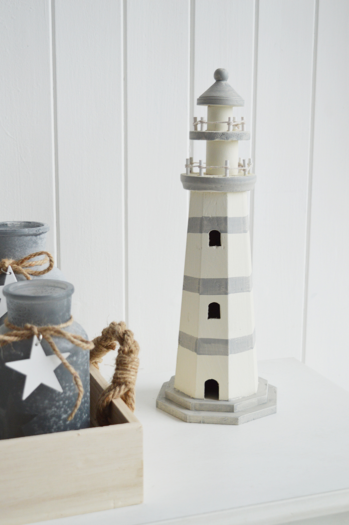 Grey Decorative Lighthouse The White Lighthouse