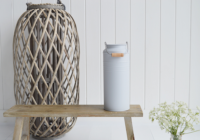 Milk Churn vase for white homes in New England Style