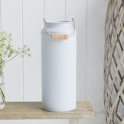 Grey Milk Churn. Perfect for seasonal stems or our artificial Pussy Willow, Eucalyptus or Olive tree sprigs