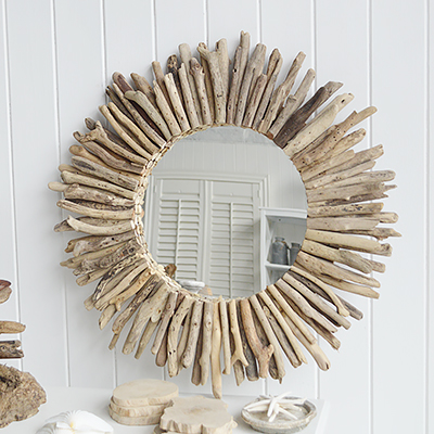 Driftwood Mirror - New England Coastal and Beach House Style Home Decor