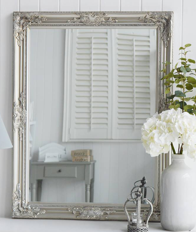 Large silver wall mirror