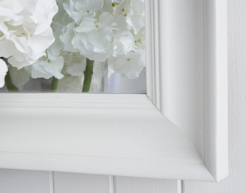 Chunky white large wall mirror