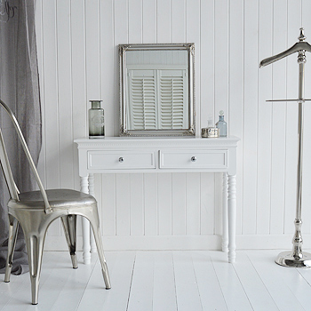 Silver dressing table mirror in ornate finish