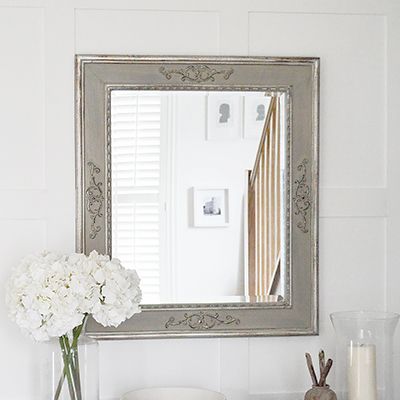 Large White Wall Mirror for coastal, country and city New England styled homes and interiors from The White Lighthouse Furniture