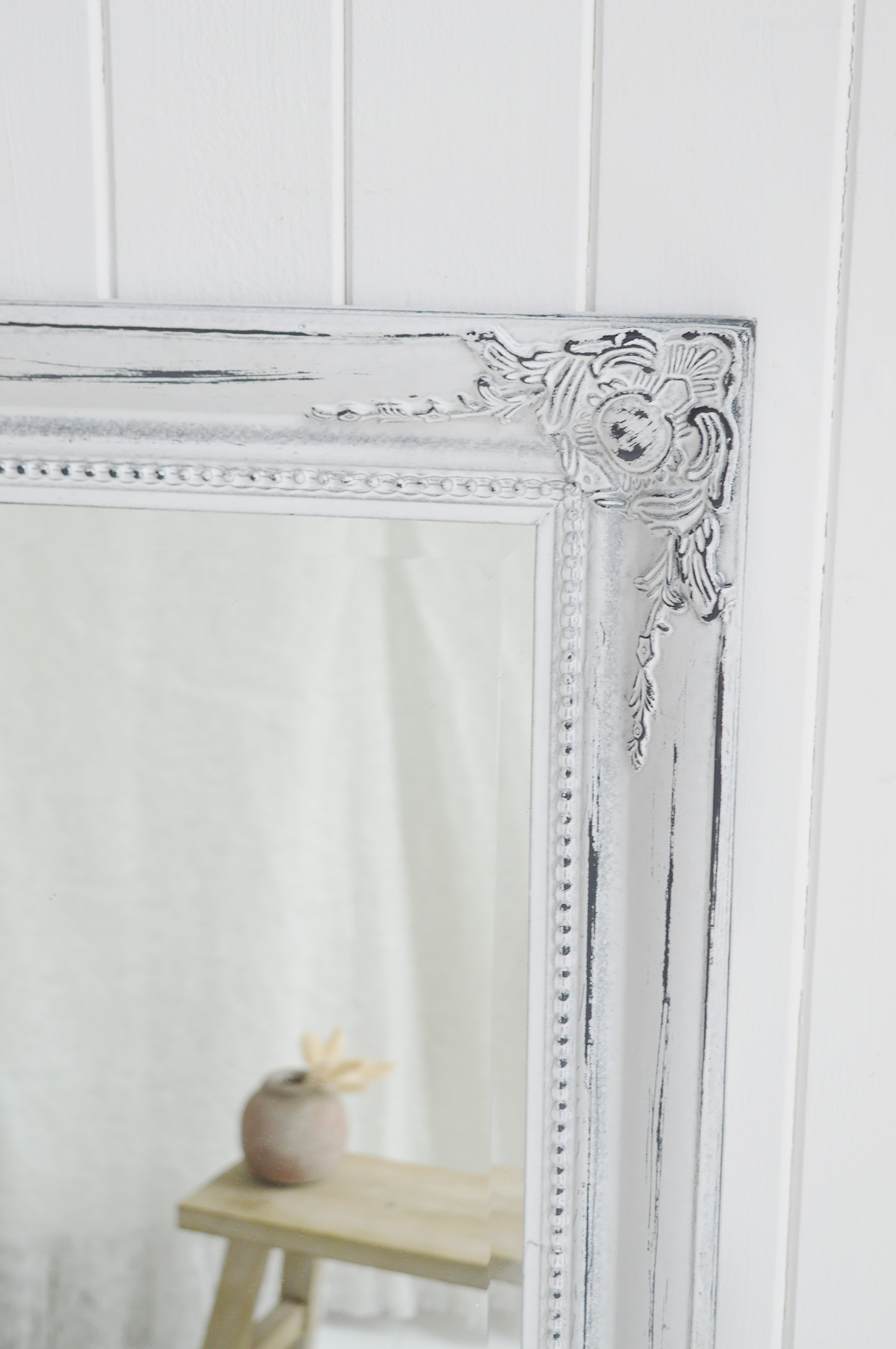 White Wall Mirror for New England Style homes and Interiors