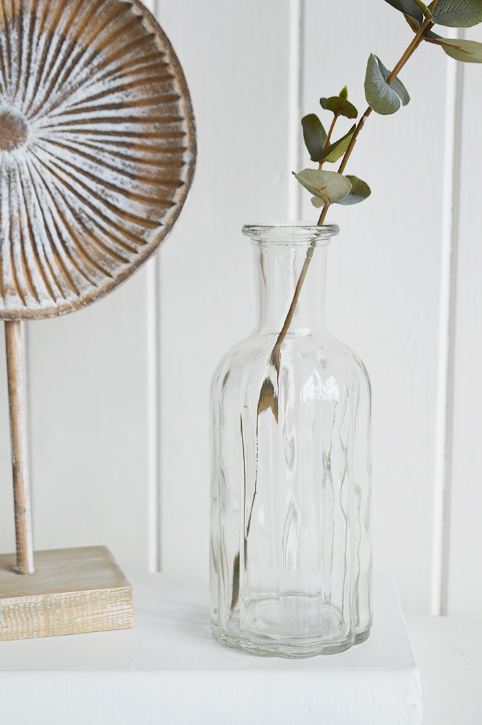 Ribbed Newbury Small Glass Bud Vase The White Lighthouse Furniture UK