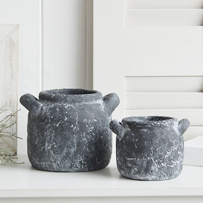 Newfane small pot, ideal for styling in New England styled homes for coastal, country and modern farmhouse interiors, complementing the furniture