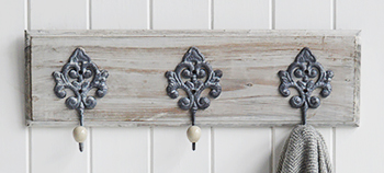 Parisian shabby chis grey coat rack