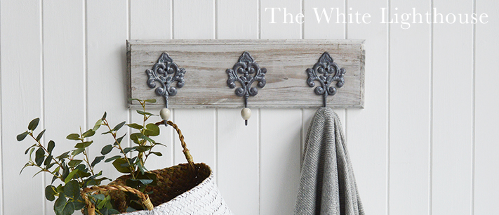 Parisian Grey Ornate Triple Coat Rack from The White Lighthouse Hallway Furniture