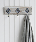 Parisian Grey Triple Hook, rack for coats or bathroom