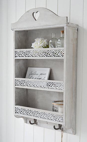 Grey Parisian wall shelf unit