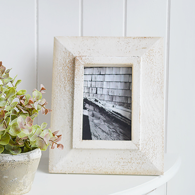 Weston Photo Frame.  White Furniture and home decor accessories for the New England styled home for all country, coastal and city houses. Oversized photo frame for 5x7 photo