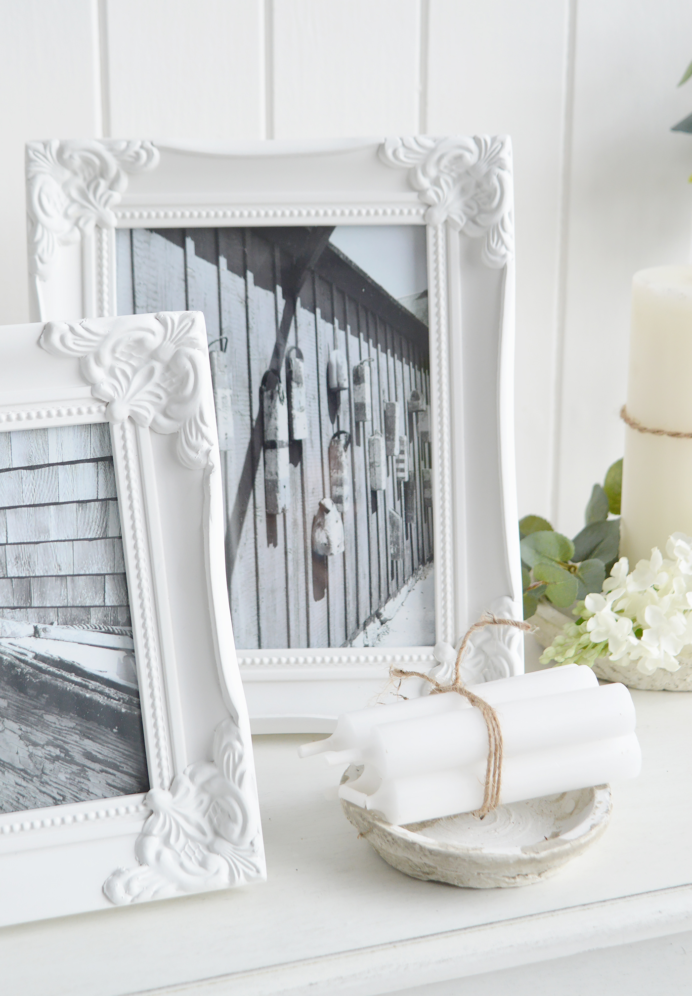 Camden White Wooden Photoframes - New England Coastal Interiors